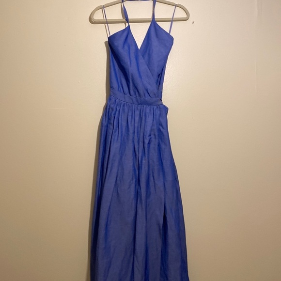 JIL STUART LINEN BLUE DRESS WITH POCKETS . - Picture 1 of 8